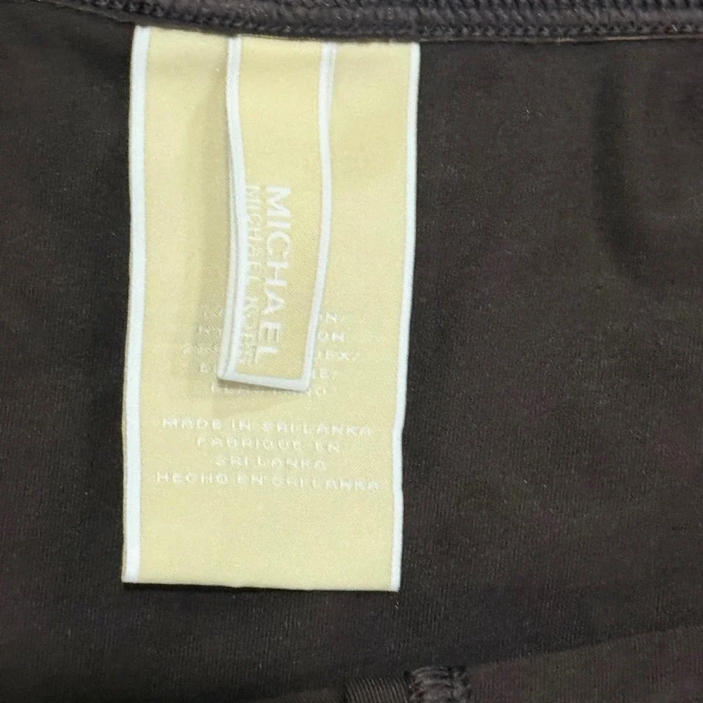 Michael Kors Womens Brown Swim Skirt Wrap Front Logo Hardware Size L